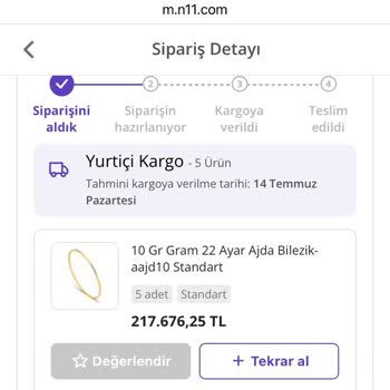 N11'de Taksitli Altın Alışverişimde Tek Çekim Mağduriyeti Yaşadım
