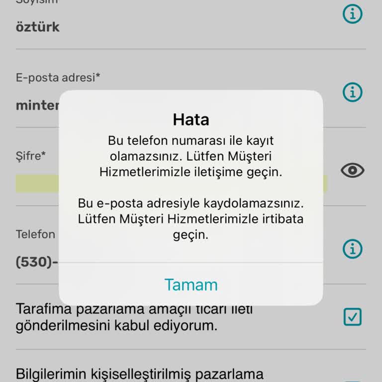 Watsons Uygulamasında Kayıt Ve Giriş Sorunu