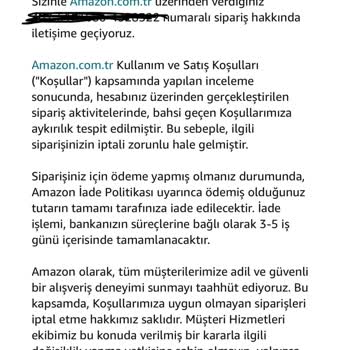 Siparişim Haksız Yere İptal Edildi, Müşteri Mağdur Edildi