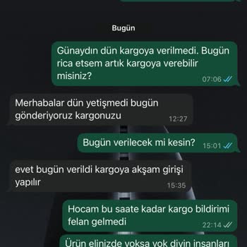 Siparişim Bir Haftadır Kargoya Verilmedi İletişimde Sorun Yaşıyorum