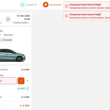 Turkcell'den Alınan İndirim Kodu Garenta Sisteminde Geçersiz Çıkıyor