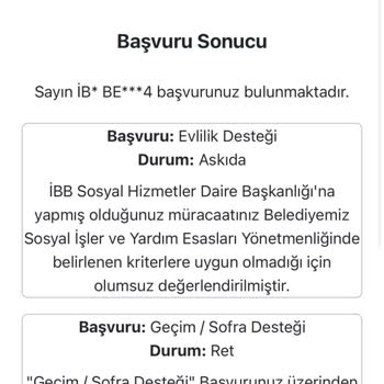 Evlilik Desteği Başvurum Sebepsizce Askıya Alındı Ve Olumsuz Sonuçlandı