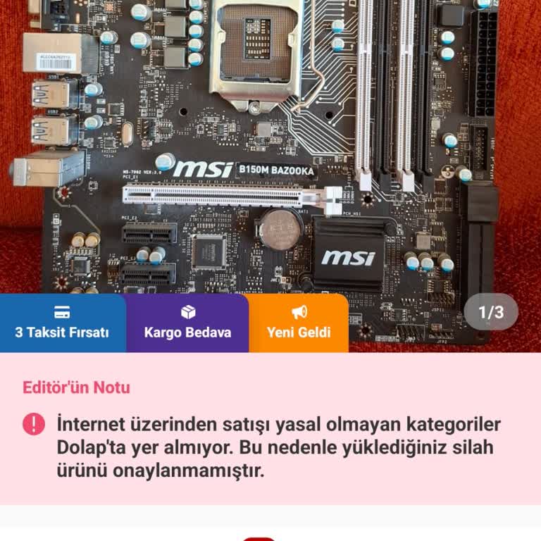 Dolap Uygulamasında Anakart Silah Olarak Algılandı, Onay Sorunu Yaşıyorum