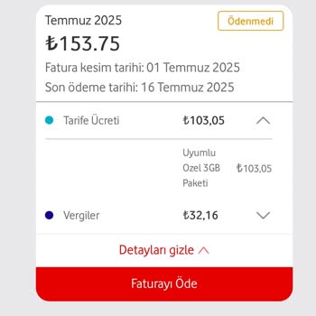 Vodafone Uygulaması Otomatik Paket Alımı Ve İptal Edilemeyen Fatura Sorunu