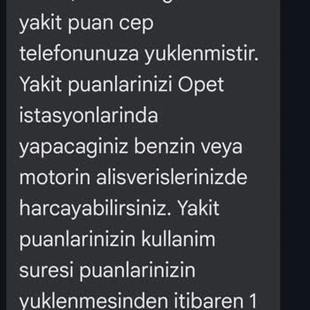 Opet Yakıt Puanım Hesabımdan Kayboldu, Acil Çözüm Bekliyorum