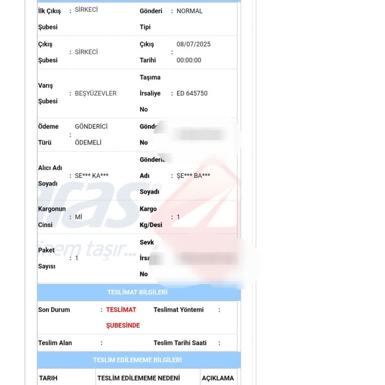 Aras Kargo 500 Evler Şubesi Adres Teslimatında Sürekli Sorun Yaşıyorum