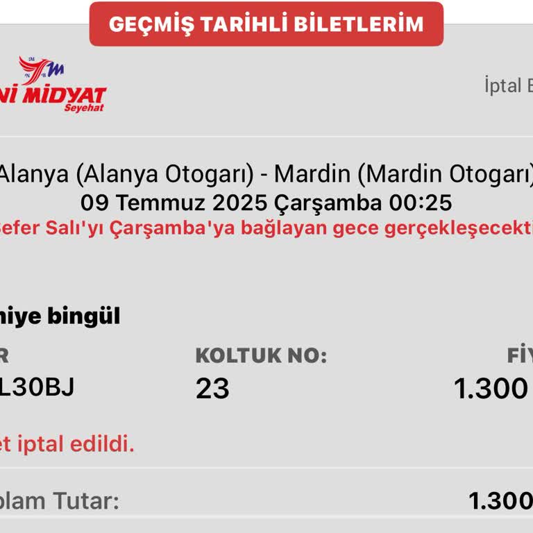 Bilet İptalinde Eksik İade Ve İlgisiz Müşteri Temsilcisi