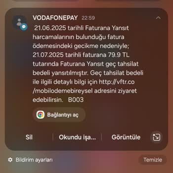 Fatura Ödemesinden Sonra Haksız Gecikme Cezası Uygulandı