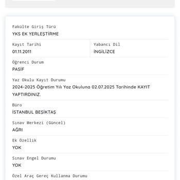 Yaz Okulu Kaydı Sonrası Pasif Öğrenci Görünüyorum Ücret İadesi İstiyorum
