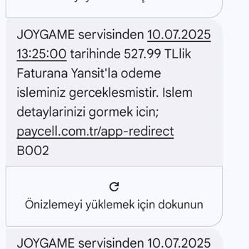Mobil Ödeme Yapıldı, Joyparam Yüklenmedi!