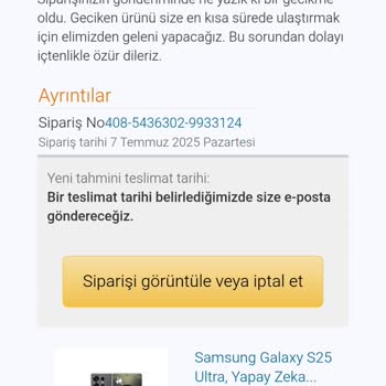 Amazon Siparişim Koşulsuz İptal Edildi, Açıklama Yapılmadı Ve Çözüm Sunulmadı