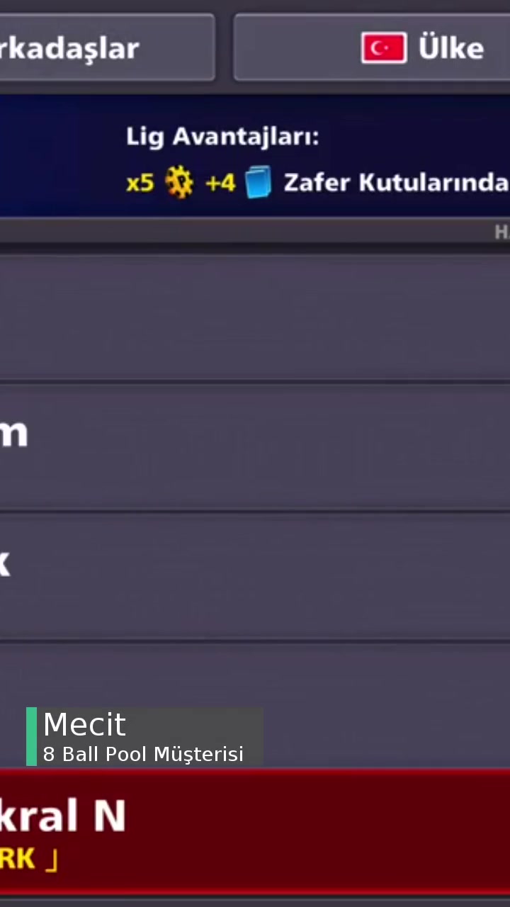 8 Ball Pool Lig Sıralamasına Giremiyorum videonun kapak resmi