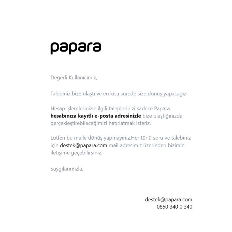 Papara Hesabımdaki Parama Erişemiyorum, Çözüm Bekliyorum