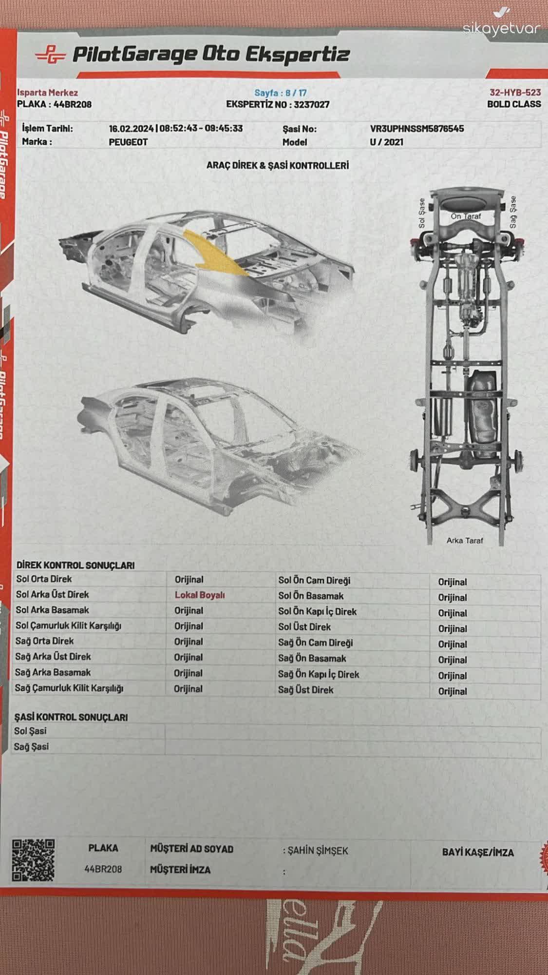 Pilot Garage Ekspertiz Hatası Nedeniyle Maddi Ve Manevi Mağduriyet