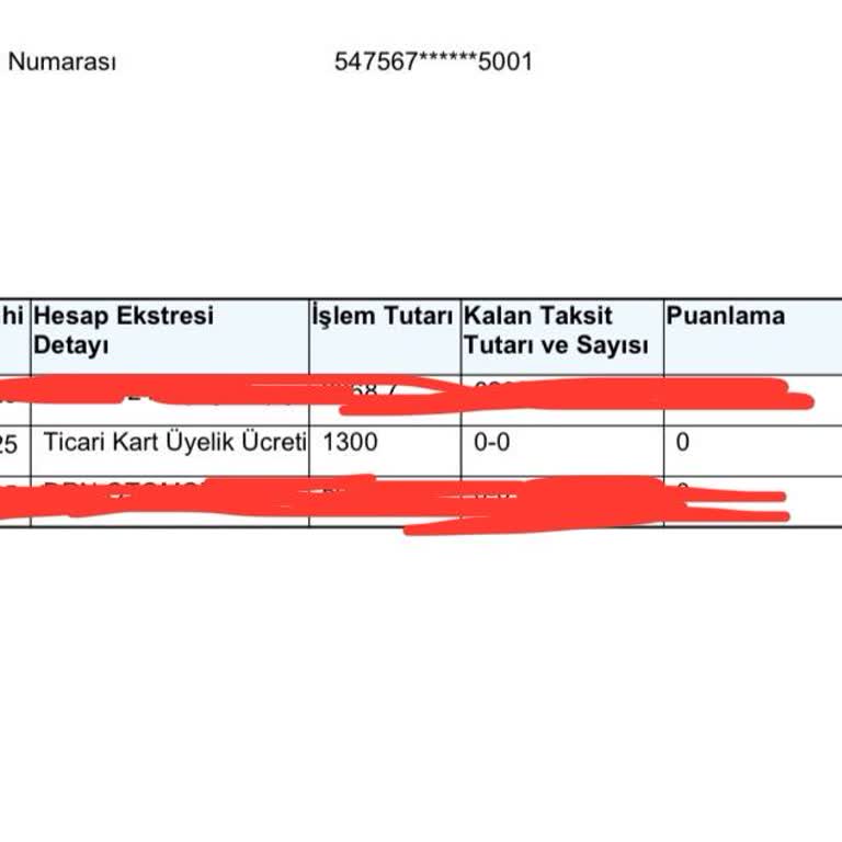 Bilgim Dışında Kesilen Kredi Kartı Yıllık Üyelik Ücretinin İadesini Talep Ediyorum