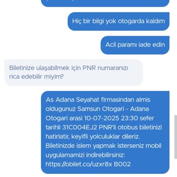 Otobüs Seferi İptal Edildi Bilgi Verilmedi Ücret İadesi Yapılmadı