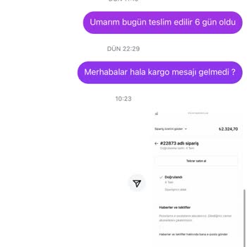 Siparişim Kargoya Verilmedi Ve Satıcıdan Geri Dönüş Alamadım