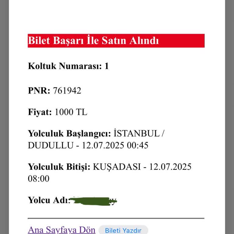 Habersiz İptal Edilen Biletle Mağduriyet Yaşadım