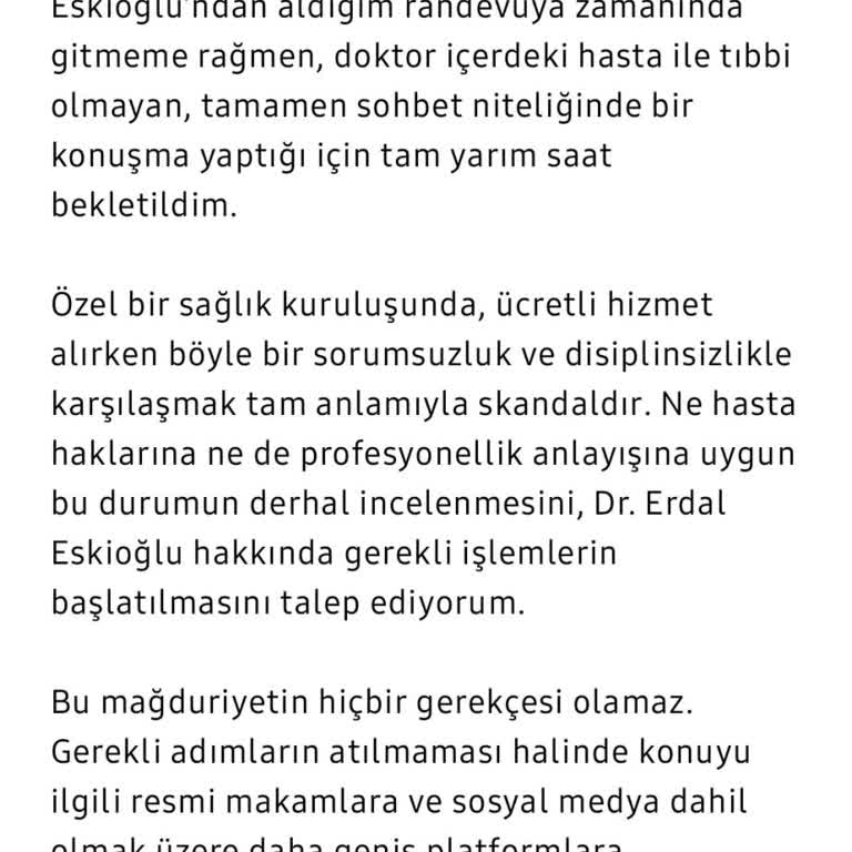 Doktorun Sohbeti Nedeniyle Randevumda Yarım Saat Bekletildim