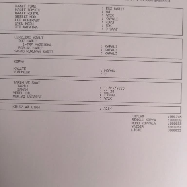 Brother DCP-T510W Yazıcıda Renkli Ve Net Baskı Sorunu