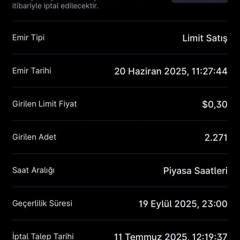 Satış Emri İptali Gecikmesi Nedeniyle Zarar Yaşadım