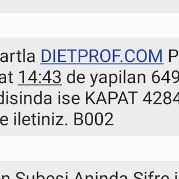 Diet Prof Onayım Olmadan Üyelik Yenilendi, Ücret İadesi Talep Ediyorum