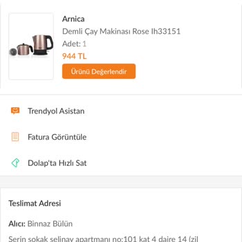 Arnica Çay Makinesinde Sürekli Boya Dökülmesi Ve Yetersiz Garanti Desteği