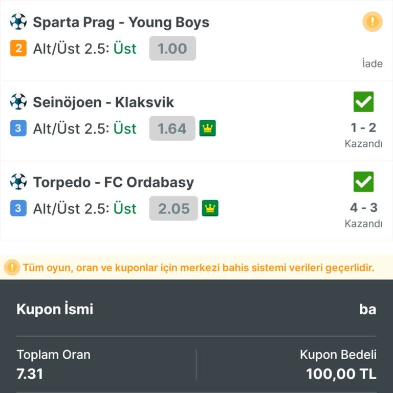 Kuponumda Maç İptali Ve Oran Sorunu Mağduriyeti