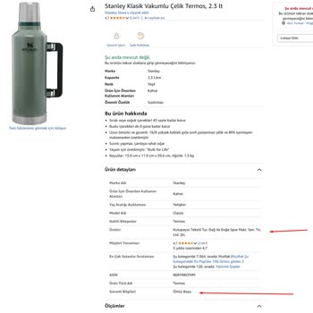 Stanley Termosun Garanti Talebimin Haksız Yere Reddedilmesi