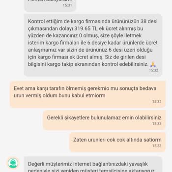 Kargo Bedeli Kesintisi Nedeniyle Kazanç Kaybı Yaşadım