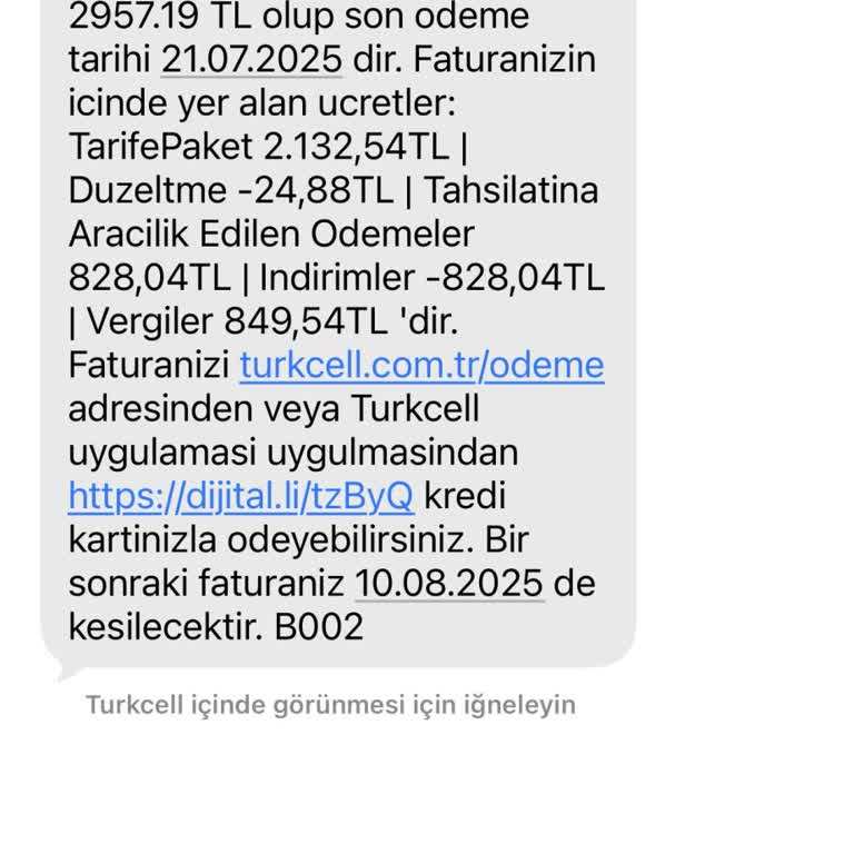Fatura Detaylarına Ulaşamadan Ödeme Linki Gönderdiler
