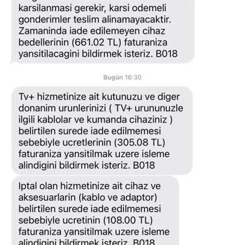 İptal Sonrası Cihaz Ücretleri Hakkında Haksız Mesajlar