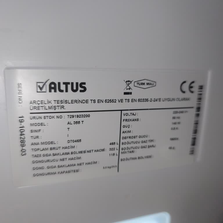 Altus AL355T Buzdolabında Garanti Süresi İçinde Gövde Arızası Ve Değişim Talebi