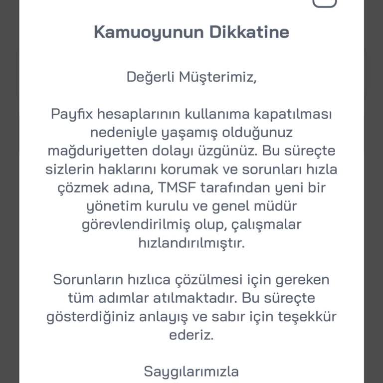 Payfix'te Uzun Süredir Çekim Yapılamıyor, Mağduriyetim Giderilsin