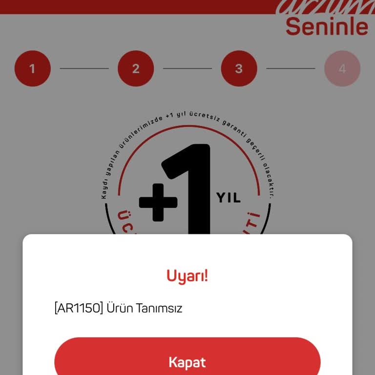 Arzum Blender Seti Garanti Kaydı Sürekli Hata Veriyor