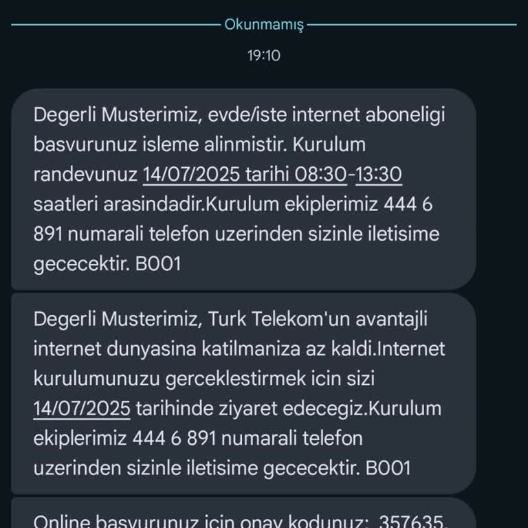 Onayım Olmadan İnternet Başvurusu Yapılmış!