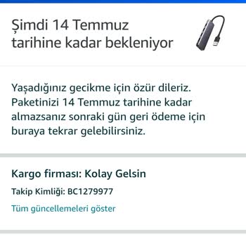 Teslimat Gecikmesi Ve İletişim Eksikliği Nedeniyle Memnuniyetsizlik