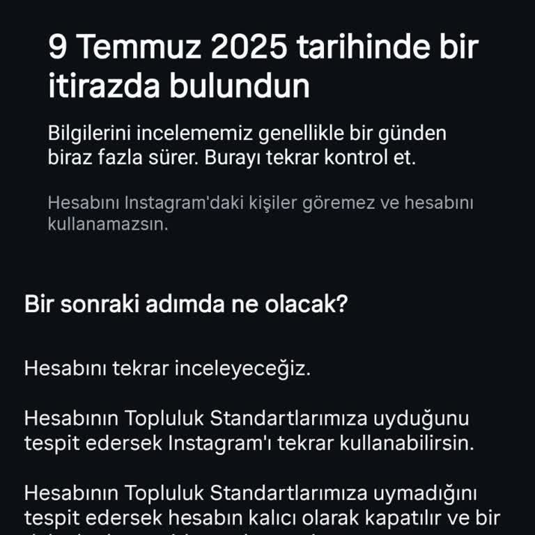 Instagram Hesabım Haksız Yere Kapatıldı Tekrar Açılmasını İstiyorum