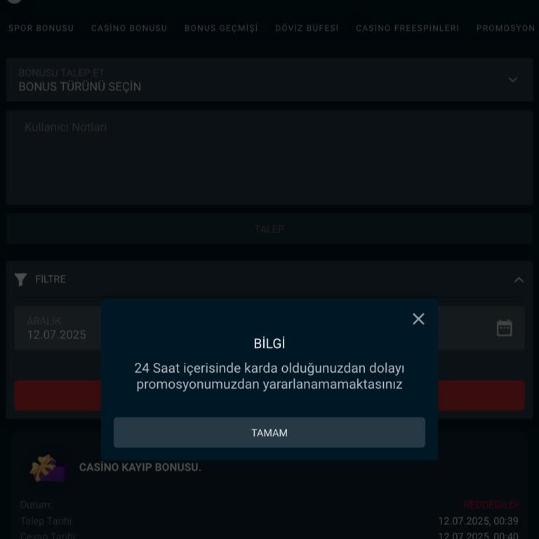 Betovis Promosyon Ve Çevrim Şartlarında Şeffaf Olmayan Uygulamalar Nedeniyle Mağduriyet