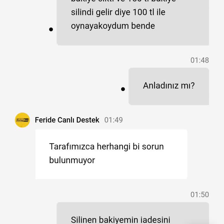 Bakiyem Eksildi Ve Destek Yardımcı Olmadı