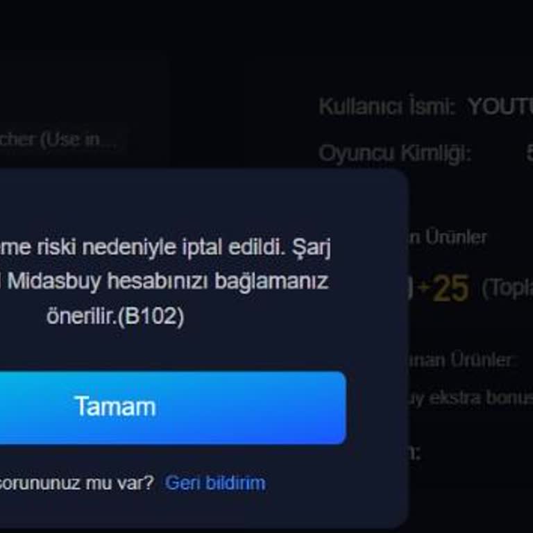 Midasbuy'da Razer Gold İle Sürekli Ödeme Riski Hatası Alıyorum