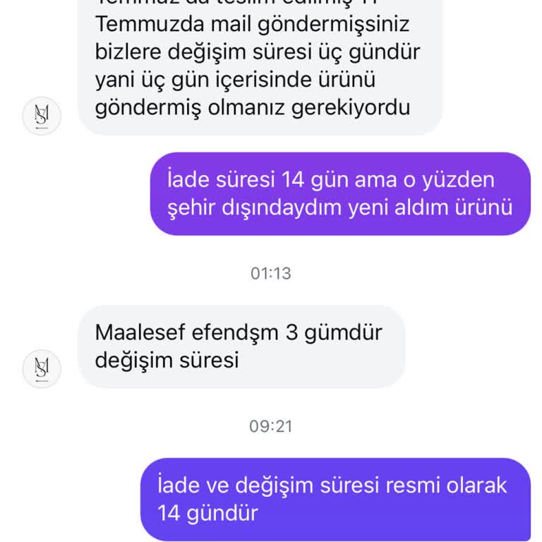 Merve Serin Sitesinde Elbise Değişimi İçin İletişim Kuramıyorum