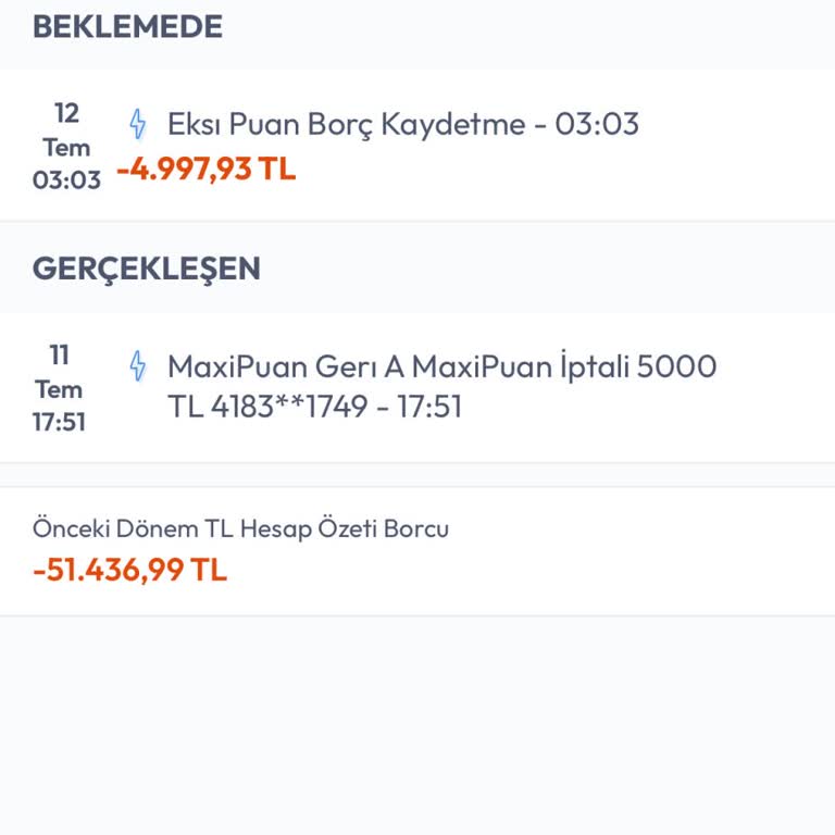 Hak Edilen MaxiPuan'ın Haksız Şekilde Borç Olarak Yansıtılması