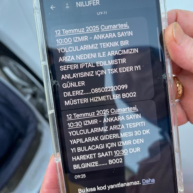 Nilüfer Turizm Otobüs Arızası Nedeniyle Yolculukta Yaşanan Gecikme Ve Mağduriyet