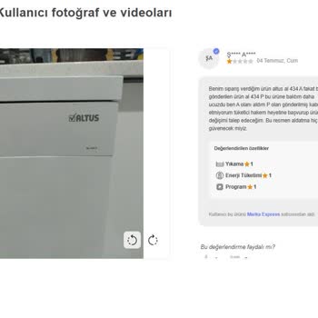 Sipariş Ettiğim Bulaşık Makinesi Yerine Eski Ve Ucuz Model Gönderildi, Çözüm Sunulmadı