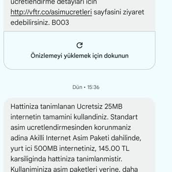Vodafone'da İnternet Paketi Hızla Bitiyor Ve Ek Ücretler Yansıtılıyor