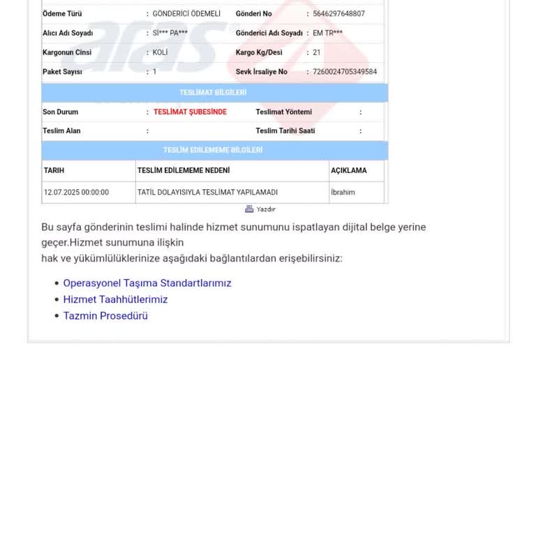 Kargom Teslim Tarihi Gecikti, Mağduriyet Yaşıyorum