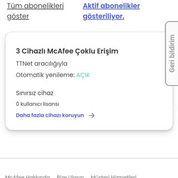 Türk Telekom Sil Süpür'den Alınan McAfee Üyeliğinde Otomatik Yenileme Sorunu Ve Müşteri Hizmetleri İlgisizliği