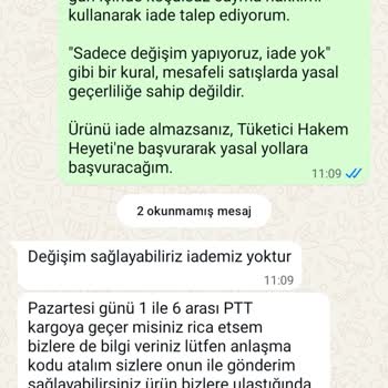 Aldığım Ürün Küçük Geldi İade Ve Değişim Hakkım Engellendi