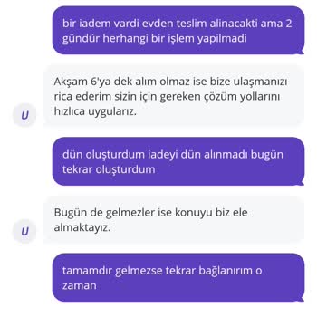 İade Taleplerimde Kuryenin Gelmemesi Ve Yetersiz Destek